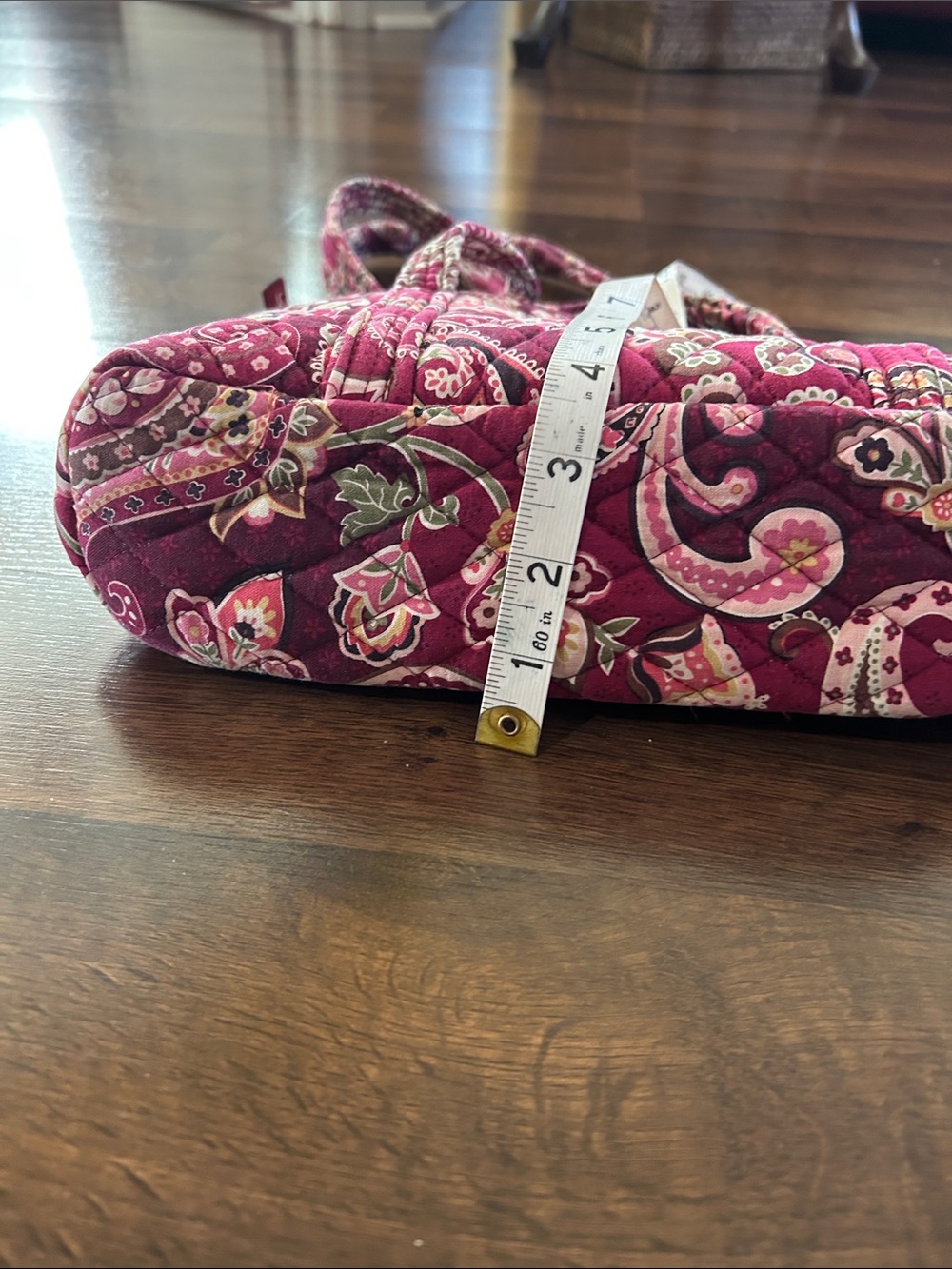 Vera Bradley Burgundy Plum Paisley Quilted Tote - Picture 6 of 10